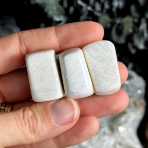 Tumbled Scolecite Pebble, High Vibration Crystal Tumbled Scolecite Pebble, High Vibration Crystal
