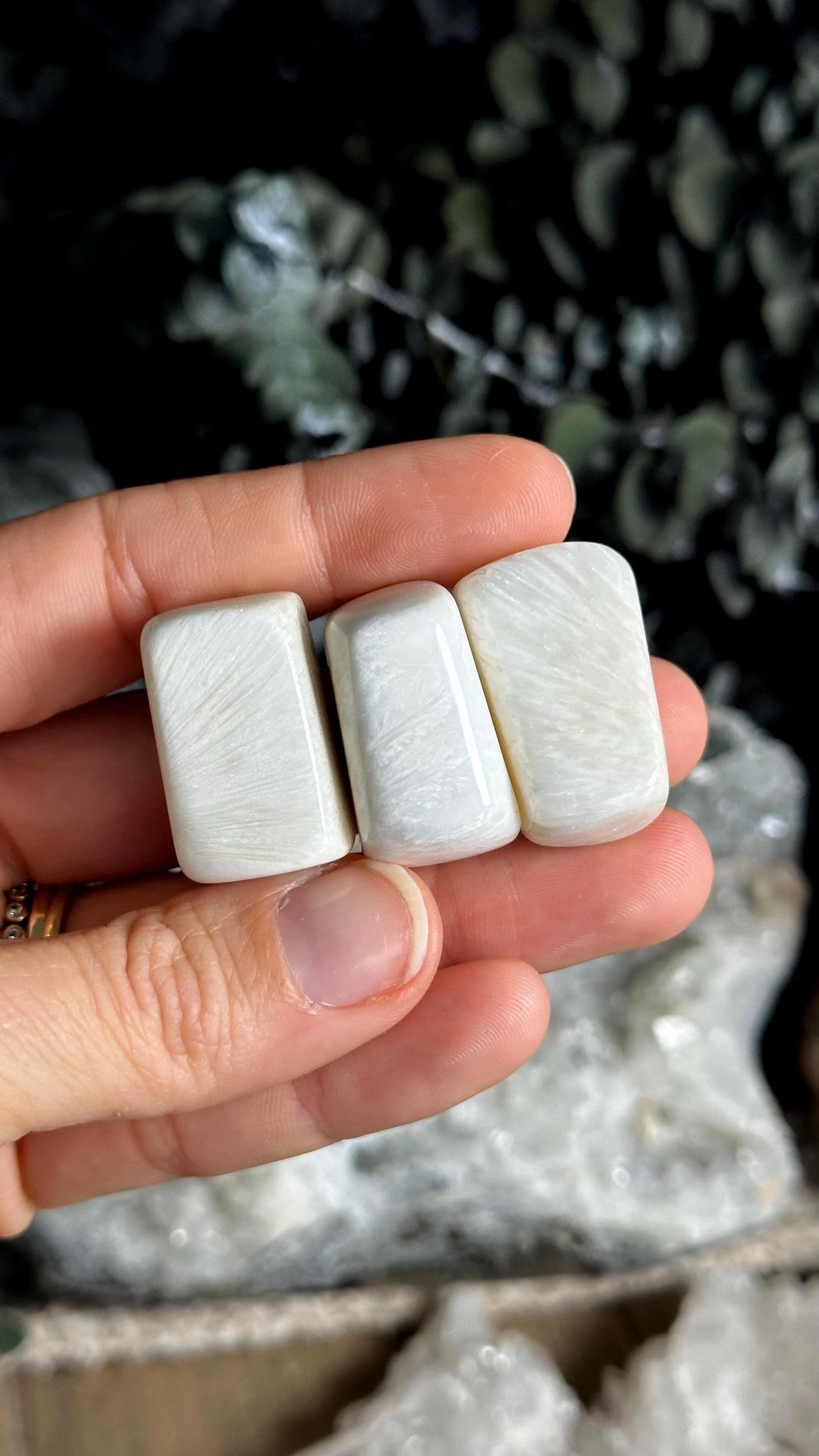 Tumbled Scolecite Pebble, High Vibration Crystal Tumbled Scolecite Pebble, High Vibration Crystal