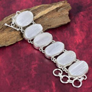 Delicate Selenite Dainty Bracelet, Selenite Stone Minimalist Bracelet - Selenite Gemstone Bracelet, Crystal Bracelet, Birthday Gift
