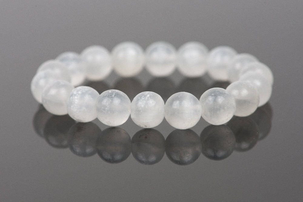 Selenite Bracelet, Genuine Gemstone White Bracelet, Gemstone Bracelet, Handmade Jewelry, Gemstone Jewelry, Unique-gift-for-wife, Mothers Day