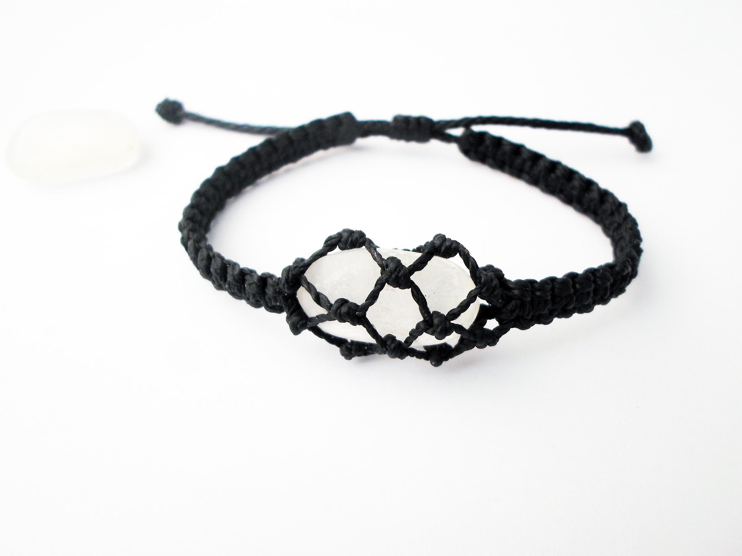Selenite Bracelet In Macrame Setting