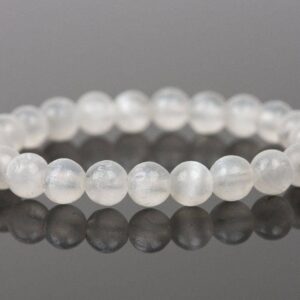 Selenite Natural Gemstone Bracelet, White Selenite Bracelet