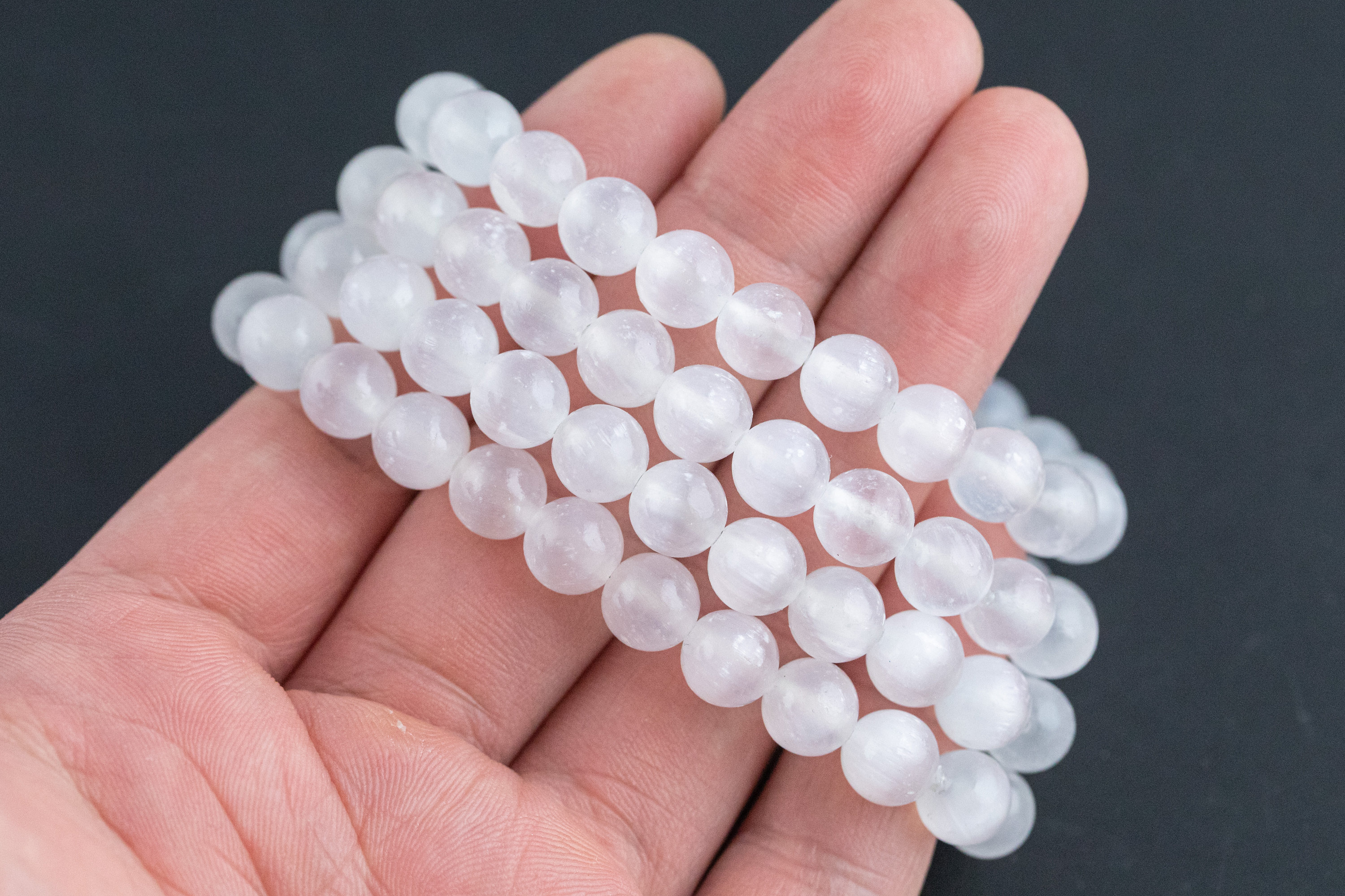 Selenite Bracelet Round Size 6mm And 8mm Handmade In Usa - Natural Gemstone Crystal Bracelets Handmade Jewelry - Approx. 7" Crystal Bracelet Selenite Bracelet Round Size 6mm And 8mm Handmade In Usa - Natural Gemstone Crystal Bracelets Handmade Jewelry - Approx. 7" Crystal Bracelet