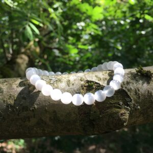 Selenite Bracelet, Satin Spar Bracelet, Beaded Bracelets