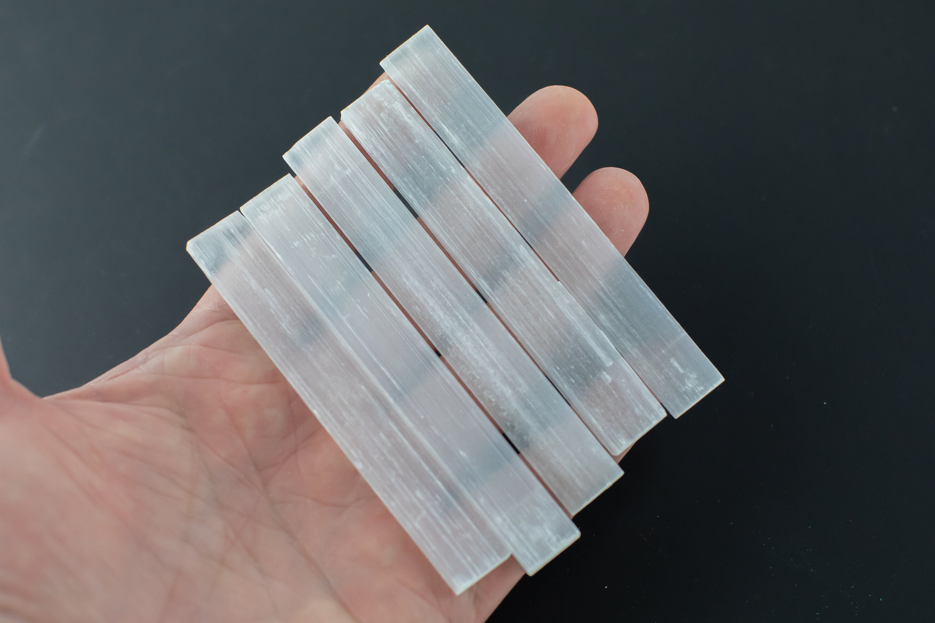 Selenite Wand (about 3.5") - Raw Selenite Wand - Raw Selenite Crystal Wand Healing Crystals Protection Crystal Removes Negative Energy