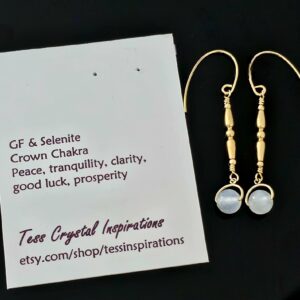 Selenite And Gold Filled Earrings Selenite And Gold Filled Earrings