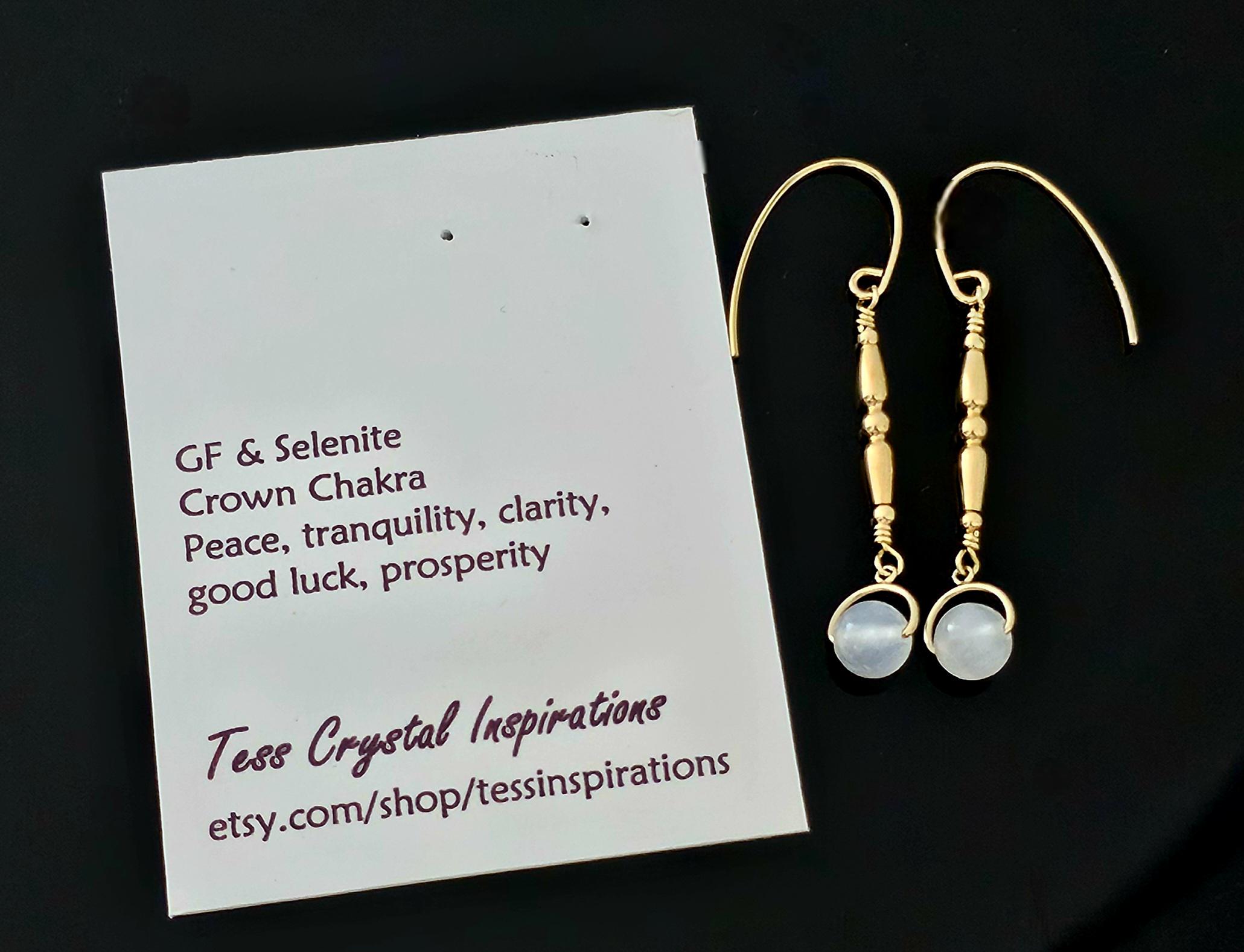 Selenite And Gold Filled Earrings