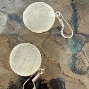 Beautiful Selenite Earrings, 925 Silver, Full Moon Beautiful Selenite Earrings, 925 Silver, Full Moon