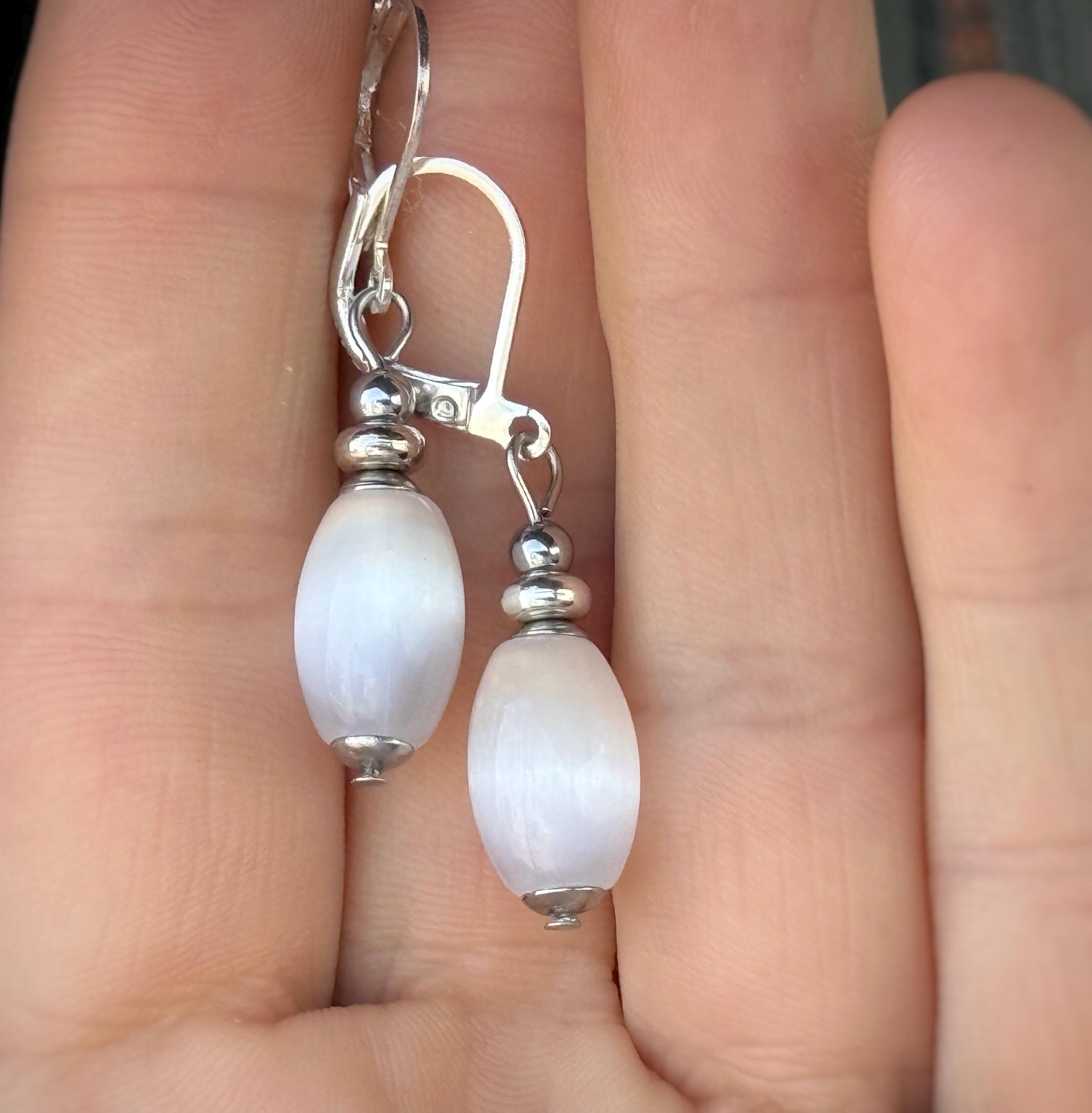 Genuine Aaa Selenite Sterling Silver Drop Earrings Genuine Aaa Selenite Sterling Silver Drop Earrings