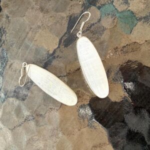 Selenite Oval Earrings, 925 Sterling Silver Dangle Jewelry Selenite Oval Earrings, 925 Sterling Silver Dangle Jewelry