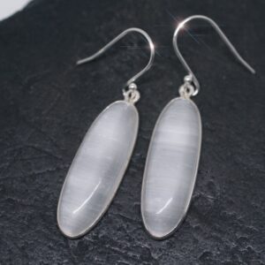 Vanilla Frost - Selenite Gemstone Drop Sterling Silver Earrings Vanilla Frost - Selenite Gemstone Drop Sterling Silver Earrings