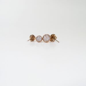 White Selenite Rose Gold Plated Stud Earrings Crushed Stone White Selenite Rose Gold Plated Stud Earrings Crushed Stone