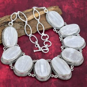Selenite Necklace, 925 Sterling Silver Jewelry, Gemstone Jewelry, Natural Jewelry, Adjustable Chain Handmade Jewelry Anniversary Gifts Selenite Necklace, 925 Sterling Silver Jewelry, Gemstone Jewelry, Natural Jewelry, Adjustable Chain Handmade Jewelry Anniversary Gifts