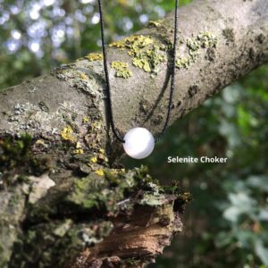 Minimalist Selenite Choker Necklace: Satin Spar Jewelry Minimalist Selenite Choker Necklace: Satin Spar Jewelry