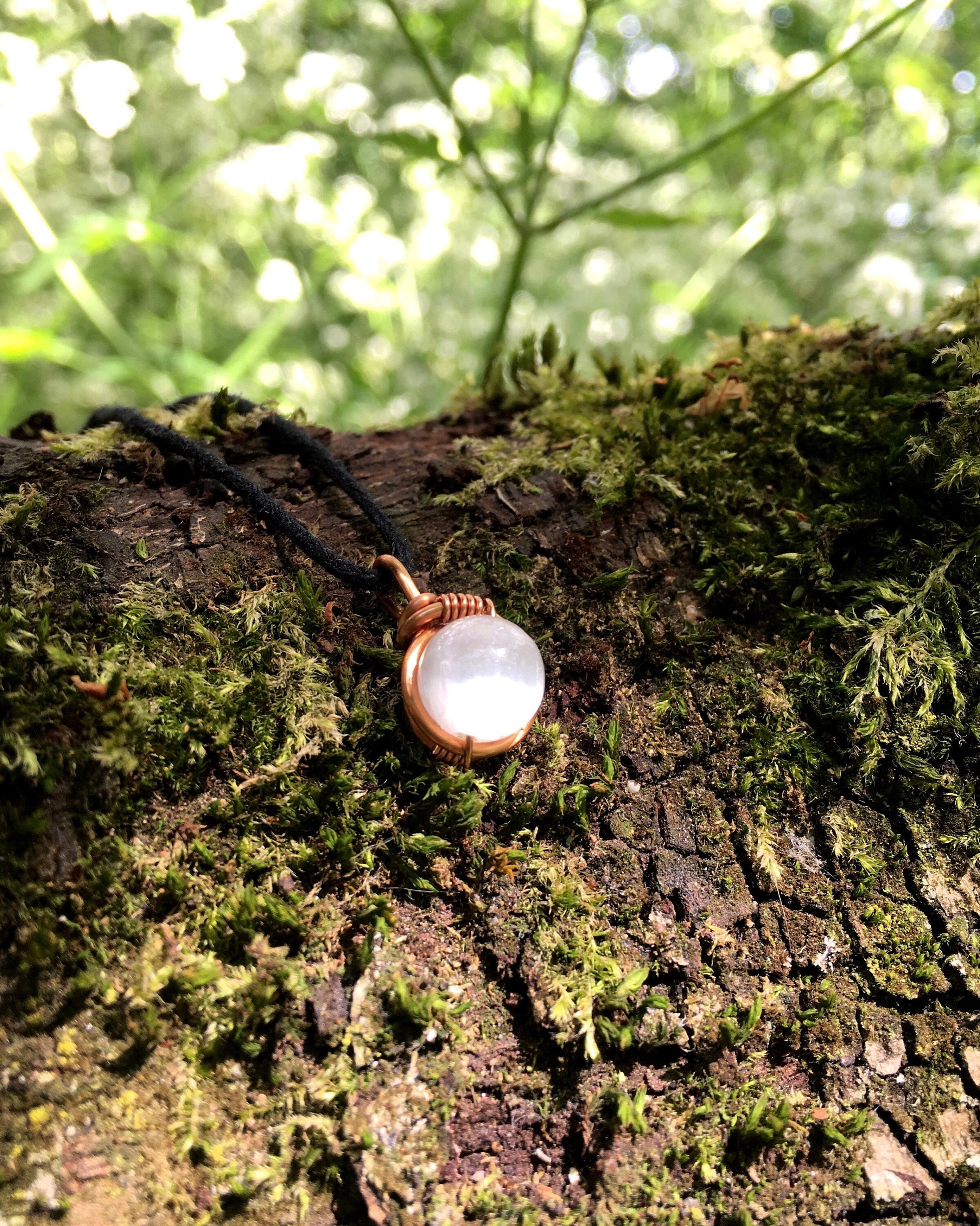 Minimalist Selenite Necklace, Energy Stone Jewelry Minimalist Selenite Necklace, Energy Stone Jewelry