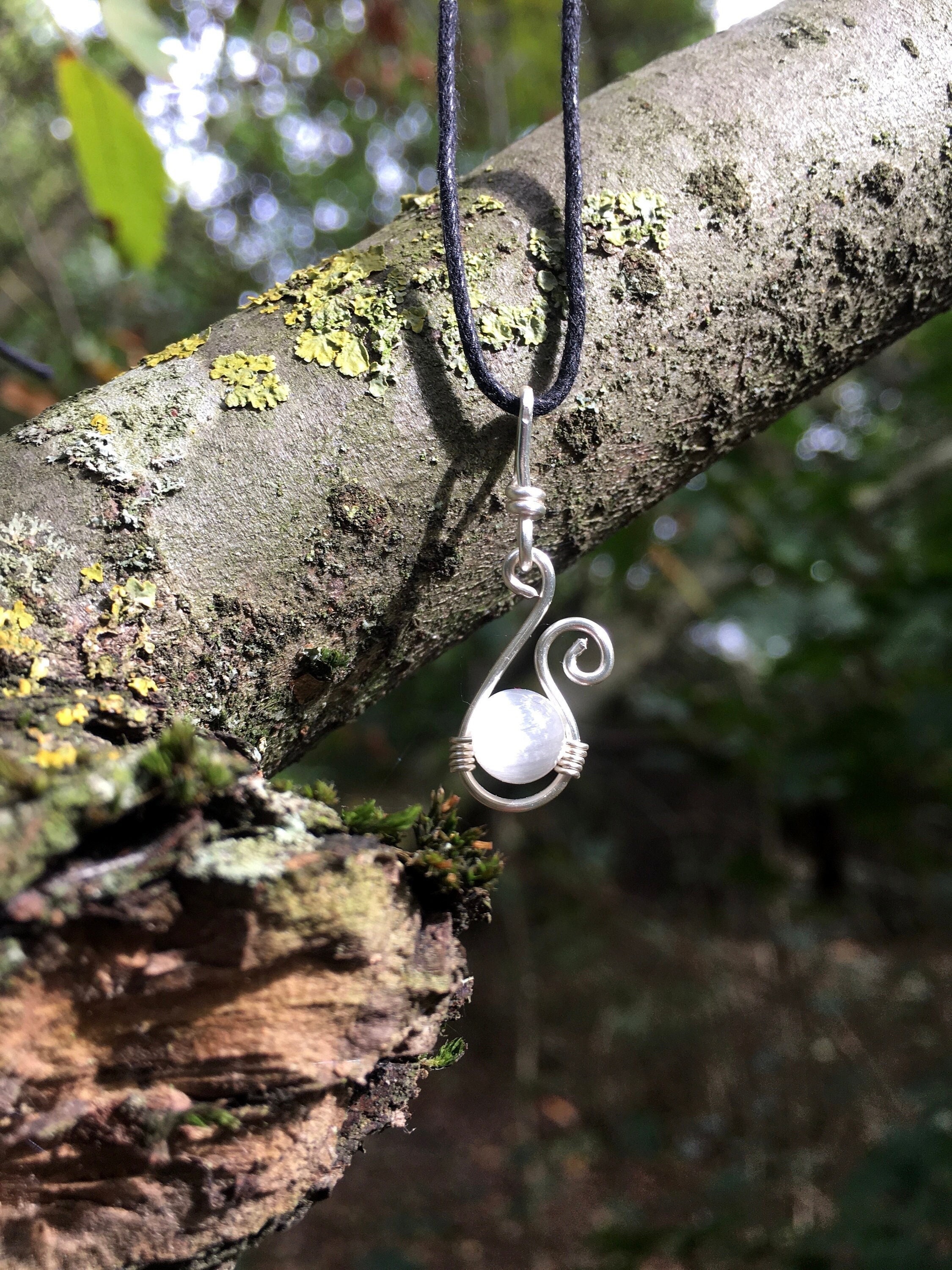 Minimalist Selenite Necklace, Jewellery Gifts, Satin Spar Jewelry