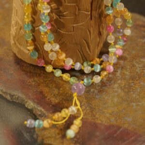 Multi-color Selenite Mala Necklace • Rainbow Selenite Mala • Spiritual Jewelry For Women • 6mm • 8mm • 10mm • Yoga Jewelry • 108+1 • A4710