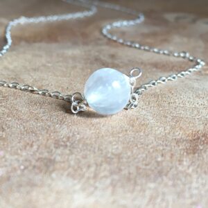 Raw Selenite Necklace: Sterling Silver Chain, Healing Crystal Jewelry Raw Selenite Necklace: Sterling Silver Chain, Healing Crystal Jewelry