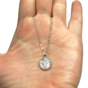 White Selenite Dainty Silver-plated Necklace 18" Crushed Stone Gypsum