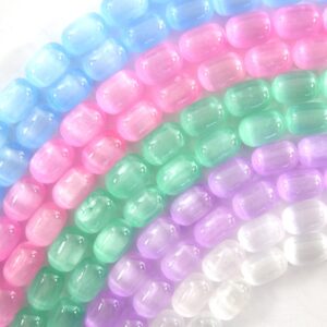 8x12mm Genuine Selenite Drum Barrel Beads Gemstone 15.5" Strand