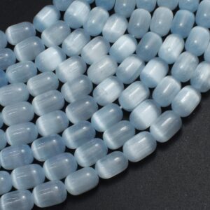 Selenite, Gypsum, Light Blue, 6x9mm Tube Beads, 15.5 Inch, Approx. 43 beads, Hole 1mm (462065003)