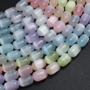 Selenite, Gypsum, Multi Color, 6x9mm Tube Beads, 15.5 Inch, Approx. 43 beads, Hole 1mm (462065001)