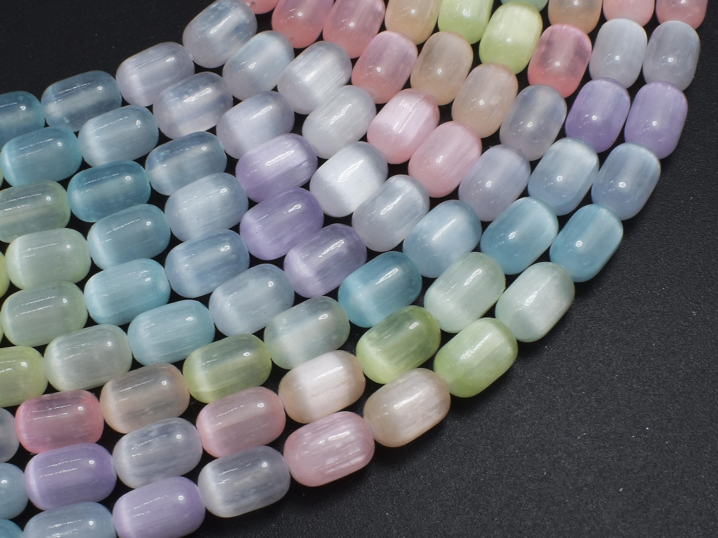 Selenite, Gypsum, Multi Color, 6x9mm Tube Beads, 15.5 Inch, Approx. 43 Beads, Hole 1mm (462065001)