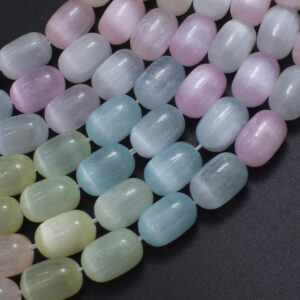 Selenite, Gypsum, Multi Color, 8x12mm Tube Beads, 15.5 Inch, Approx. 32 beads (462065006)