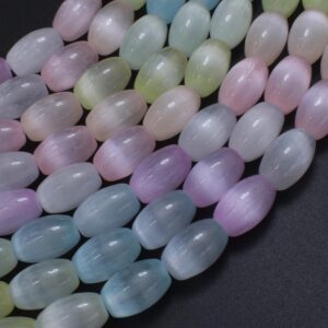 Selenite, Gypsum, Multi Color, 8x12mm Rice Beads, 15.5 Inch, Approx. 31 beads (462025001)