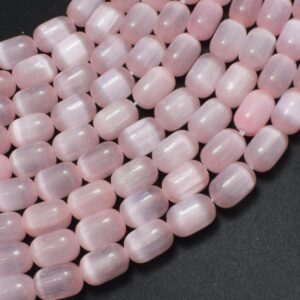 Selenite, Gypsum, Pink, 6x9mm Tube Beads, 15.5 Inch, Approx. 43 beads, Hole 1mm (462065002)