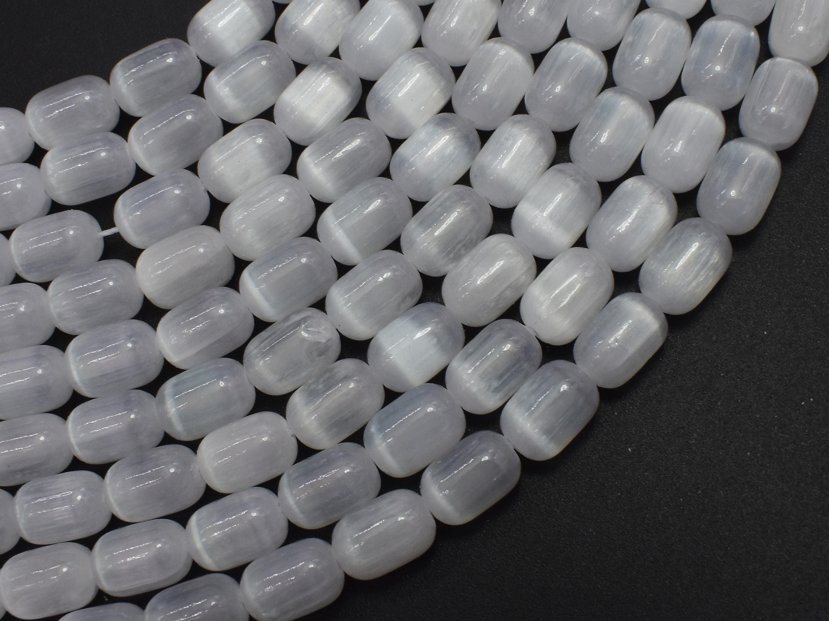 Selenite, Gypsum, White, 6x9mm Tube Beads, 15.5 Inch, Approx. 43 Beads, Hole 1mm (462065005)