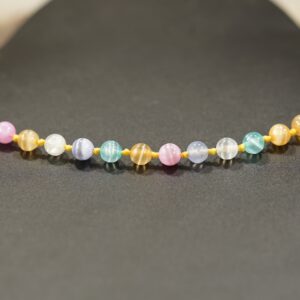 Multicolor Selenite Choker • Selenite Choker With Colorful Beads • 6mm • Colorful • Rainbow Selenite Choker • Multi-stone Selenite • A4711