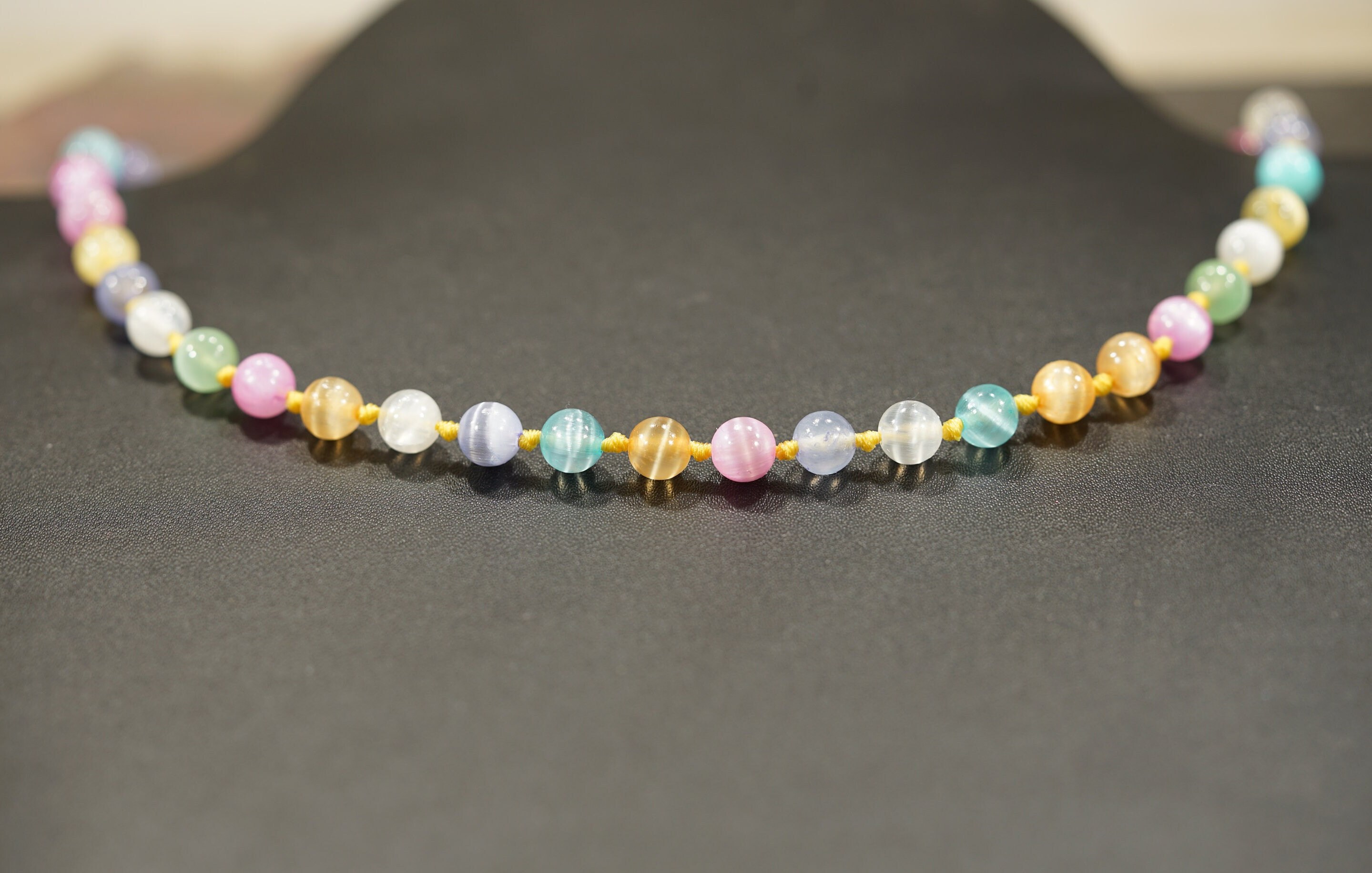 Multicolor Selenite Choker • Selenite Choker With Colorful Beads • 6mm • Colorful • Rainbow Selenite Choker • Multi-stone Selenite • A4711