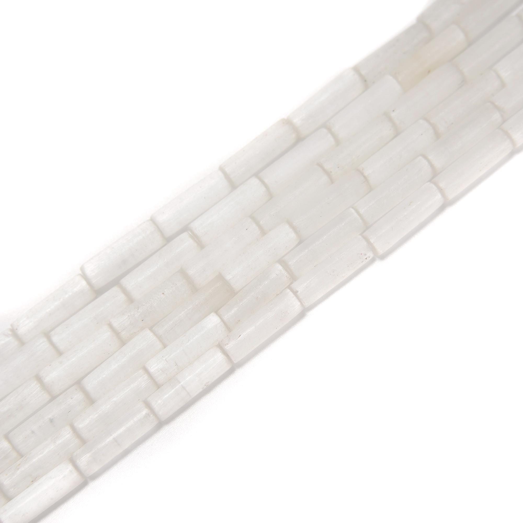 Natural Selenite Cylinder Tube Beads Size 4x13mm 15.5'' Strand