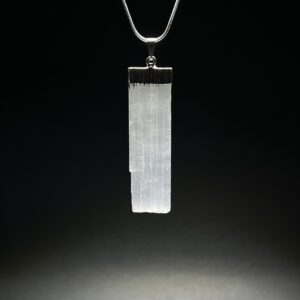 Selenite Crystal Necklace, Selenite Gemstone Pendant with Complimentary Chain