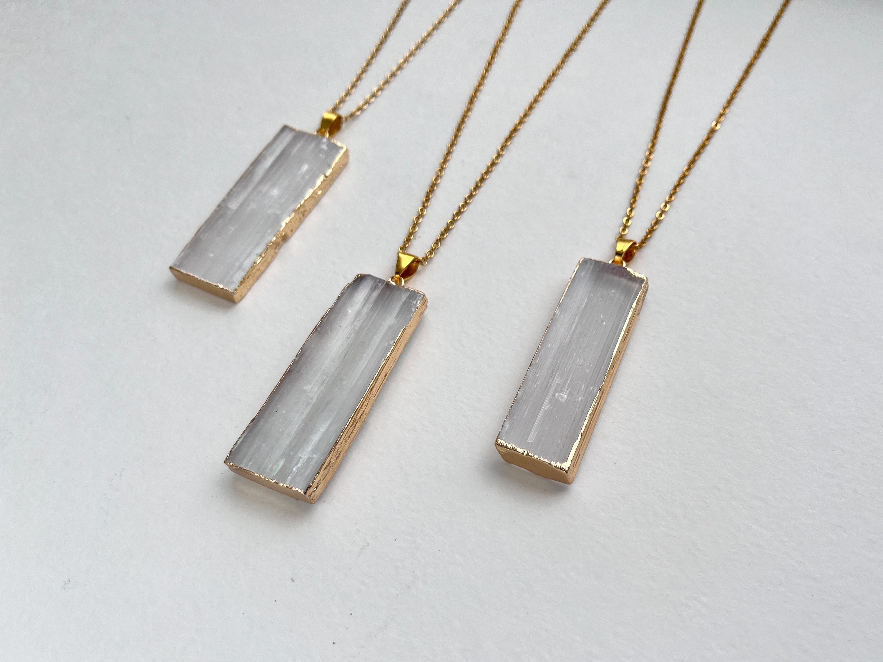 Selenite Gold Necklace, Big Selenite Pendant, Raw Selenite Crystal Necklace, Layering Necklace, Gift For Women, Selenite Healing Jewelry Selenite Gold Necklace, Big Selenite Pendant, Raw Selenite Crystal Necklace, Layering Necklace, Gift For Women, Selenite Healing Jewelry
