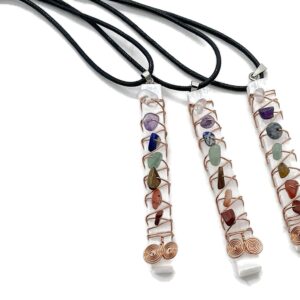 Natural 7 Chakra Selenite Sticks Pendant - Crystals Pendant Healing - Mini Crystal Pendant - Gifts - Ch1014