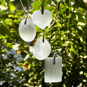 Natural White Selenite Gemstone Pendant (heart, Oval, Rectangle, Teardrop) For Necklace