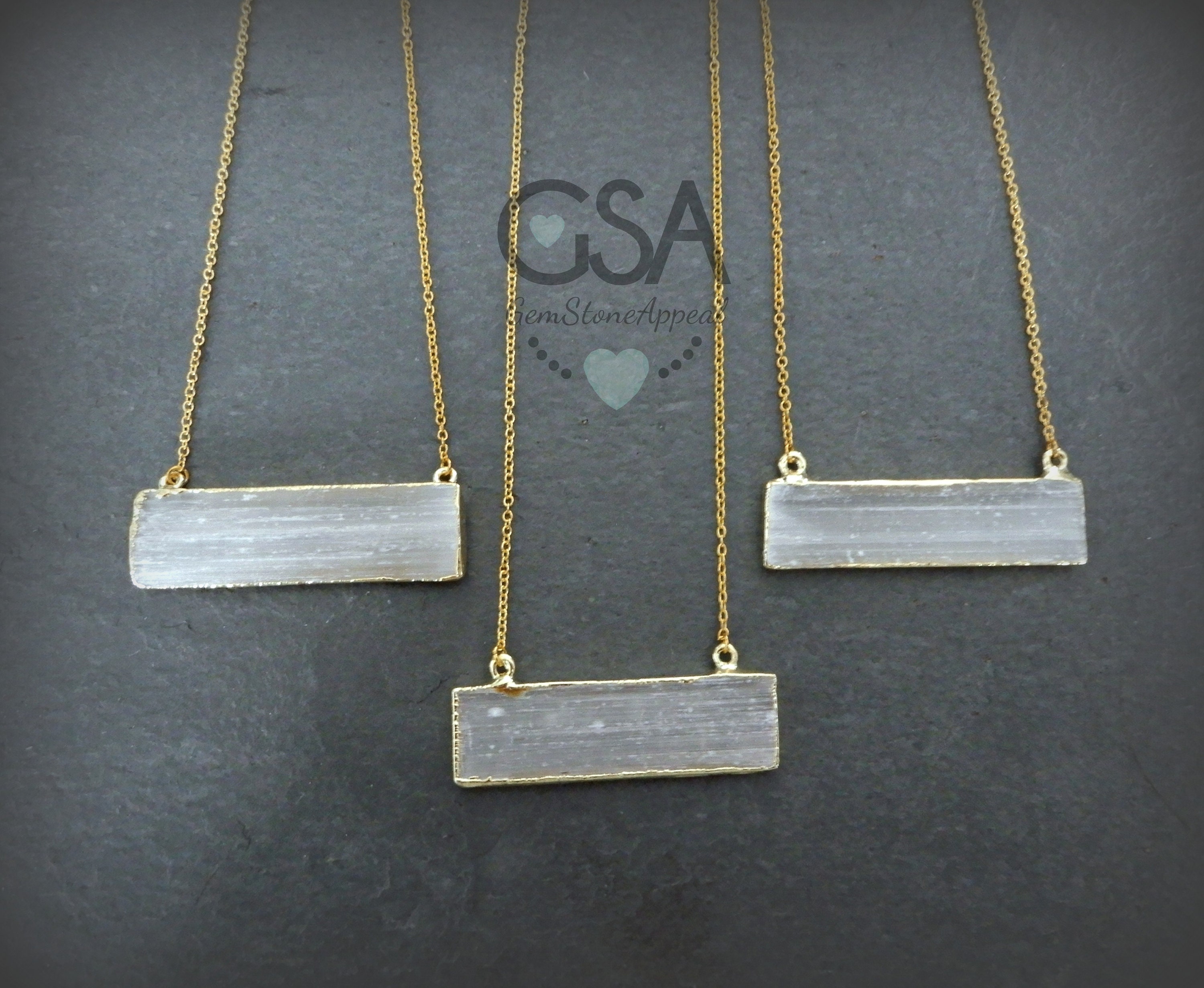 Selenite Necklace Gold • Selenite Bar Pendant • Gemstone Bar Necklace • White Selenite Bar Necklace • Layering Necklace • Affordable Gift Selenite Necklace Gold • Selenite Bar Pendant • Gemstone Bar Necklace • White Selenite Bar Necklace • Layering Necklace • Affordable Gift