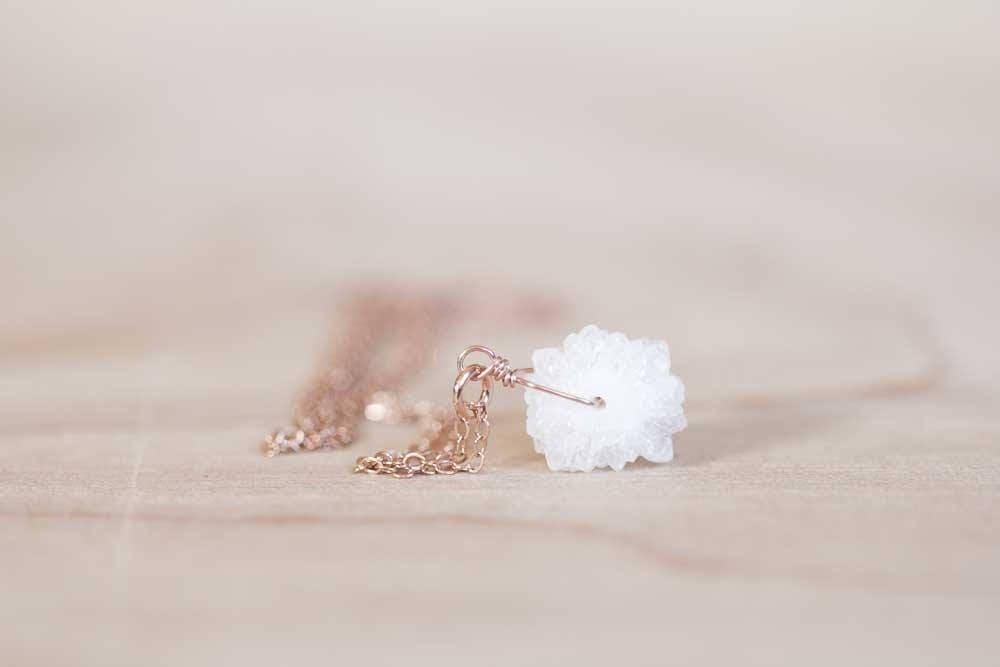Selenite Pendant Necklace: Sterling Silver, Yellow Or Rose Gold Filled Chain Selenite Pendant Necklace: Sterling Silver, Yellow Or Rose Gold Filled Chain