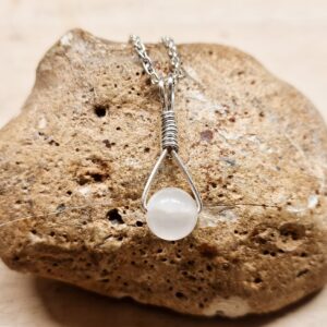 Small Selenite Pendant. Crystal Reiki Jewelry Uk. Silver Plated Wire Wrap Necklace. Empowered Crystals