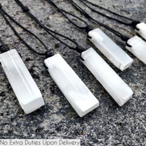 White Selenite Necklace For Women, Goddess Jewelry, Witch Necklace, Birthday Gifts For Her, Selenite Crystal Pendant
