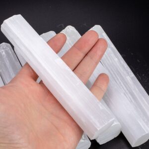 1 Pc EXTRA LARGE THICK Selenite wand (about 6") extra large thick - Crystal Wand Healing Crystals Protection Crystal Removes Negative Energy