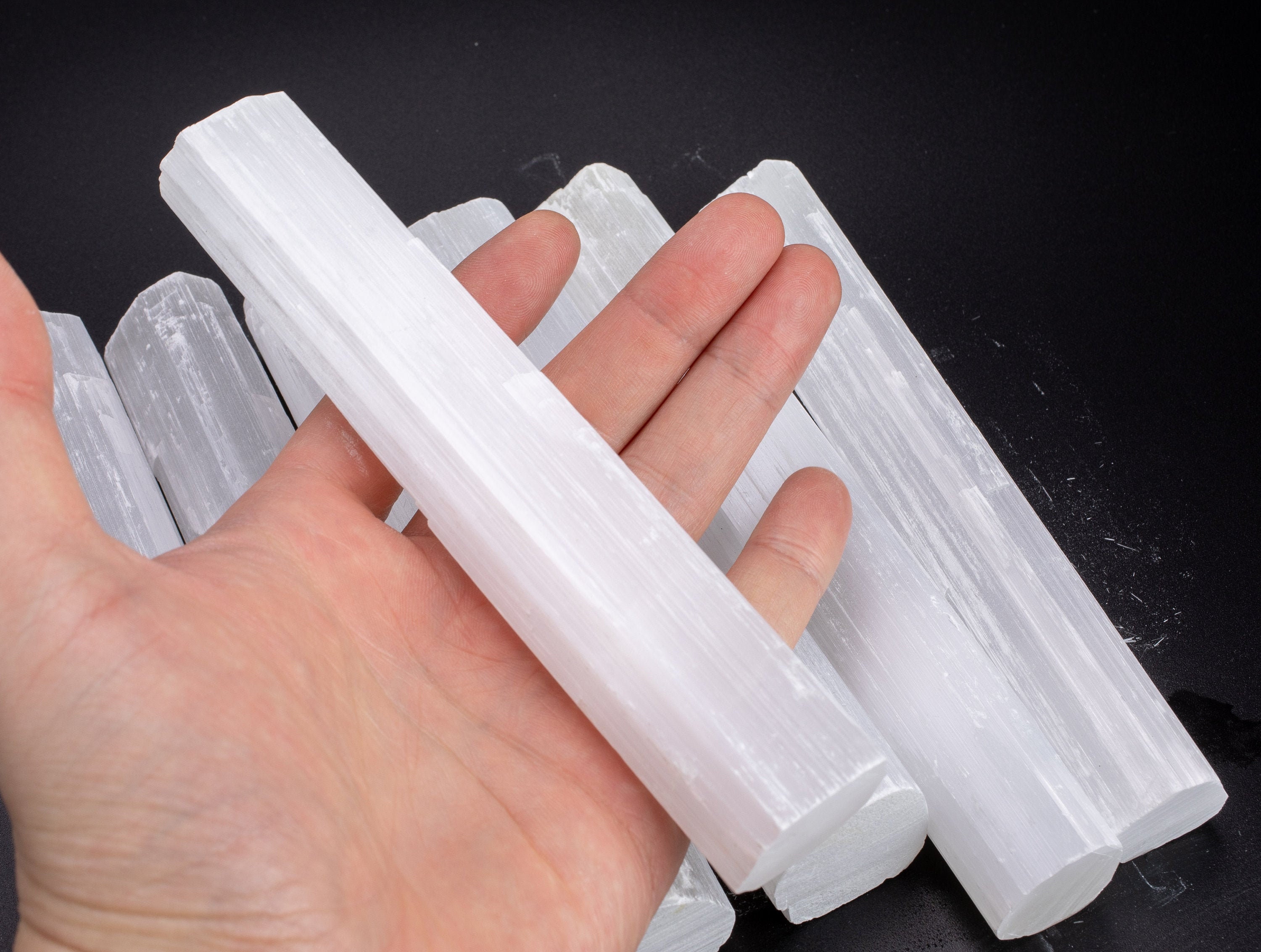 1 Pc Extra Large Thick Selenite Wand (about 6") Extra Large Thick - Crystal Wand Healing Crystals Protection Crystal Removes Negative Energy