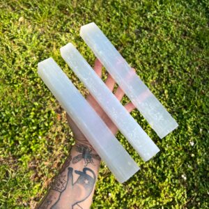 10" Selenite Crystal Stick: Gypsum Charging Wand