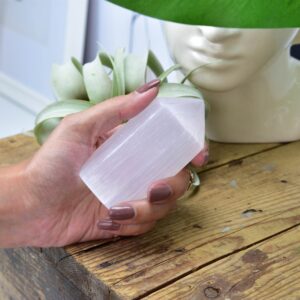 Selenite Crystal Tower: Satin Spar For Healing