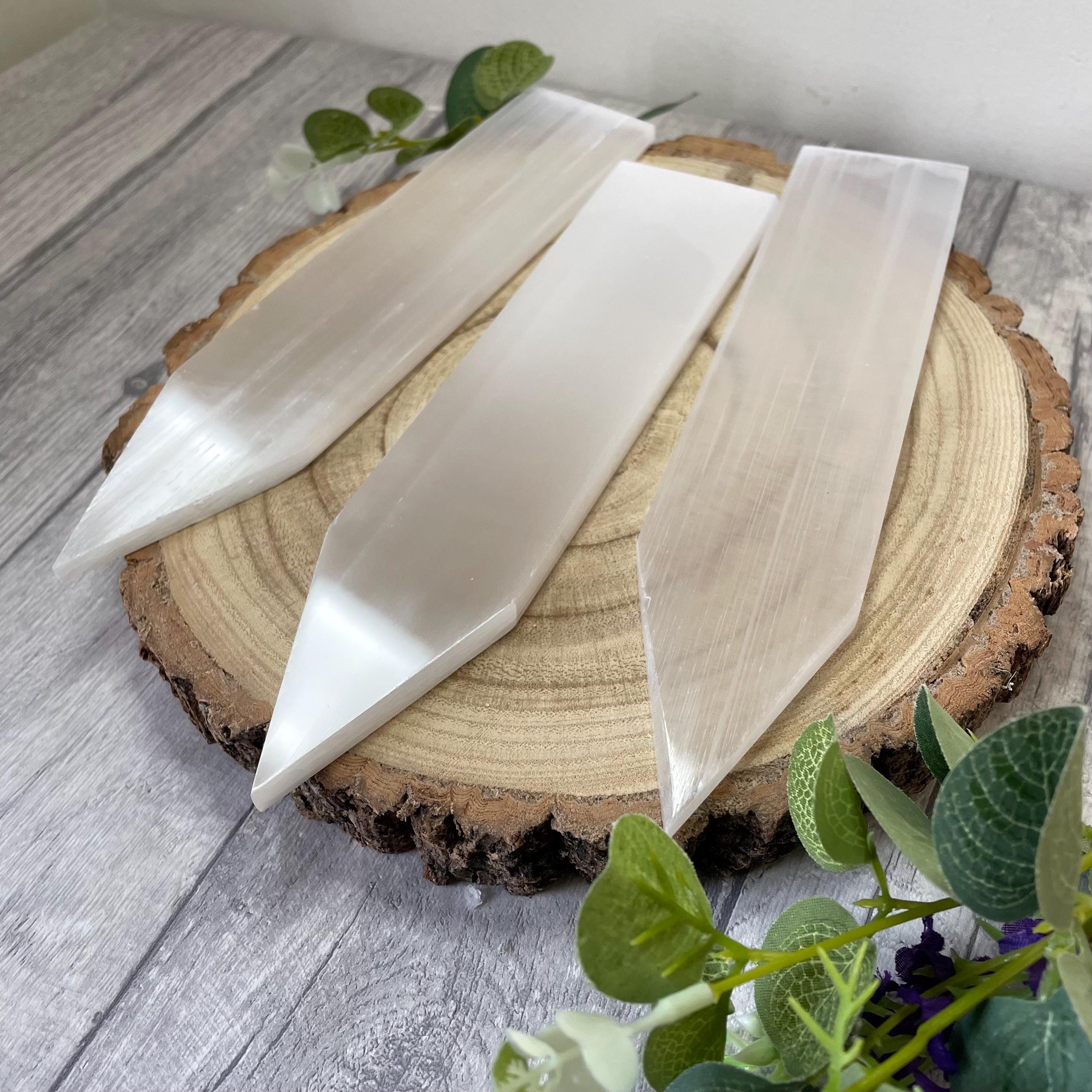Large Polished Selenite Plate With Point For Charging Crystals & Clarity 19cm Large Polished Selenite Plate With Point For Charging Crystals & Clarity 19cm