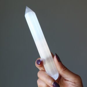 Selenite Massage Wand My Life Author White Pencil Stone