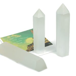 Selenite Obelisk Tower Stone – Obelisk Tower Point Crystals – Meditation Gemstone - Gifts - Tw1037