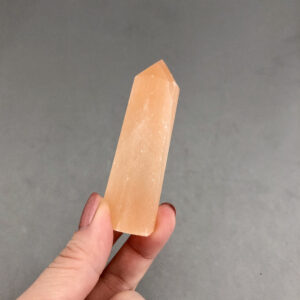 Orange Peach Selenite Satin Spar Crystal Point (2 3/4") Sacral Chakra Clearing Crystal Metaphysical Crystal Point Forgiveness New Pathways